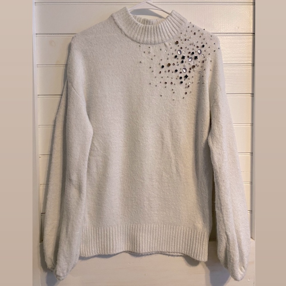 A New Day White/Cream Jewel Embellished Sweater